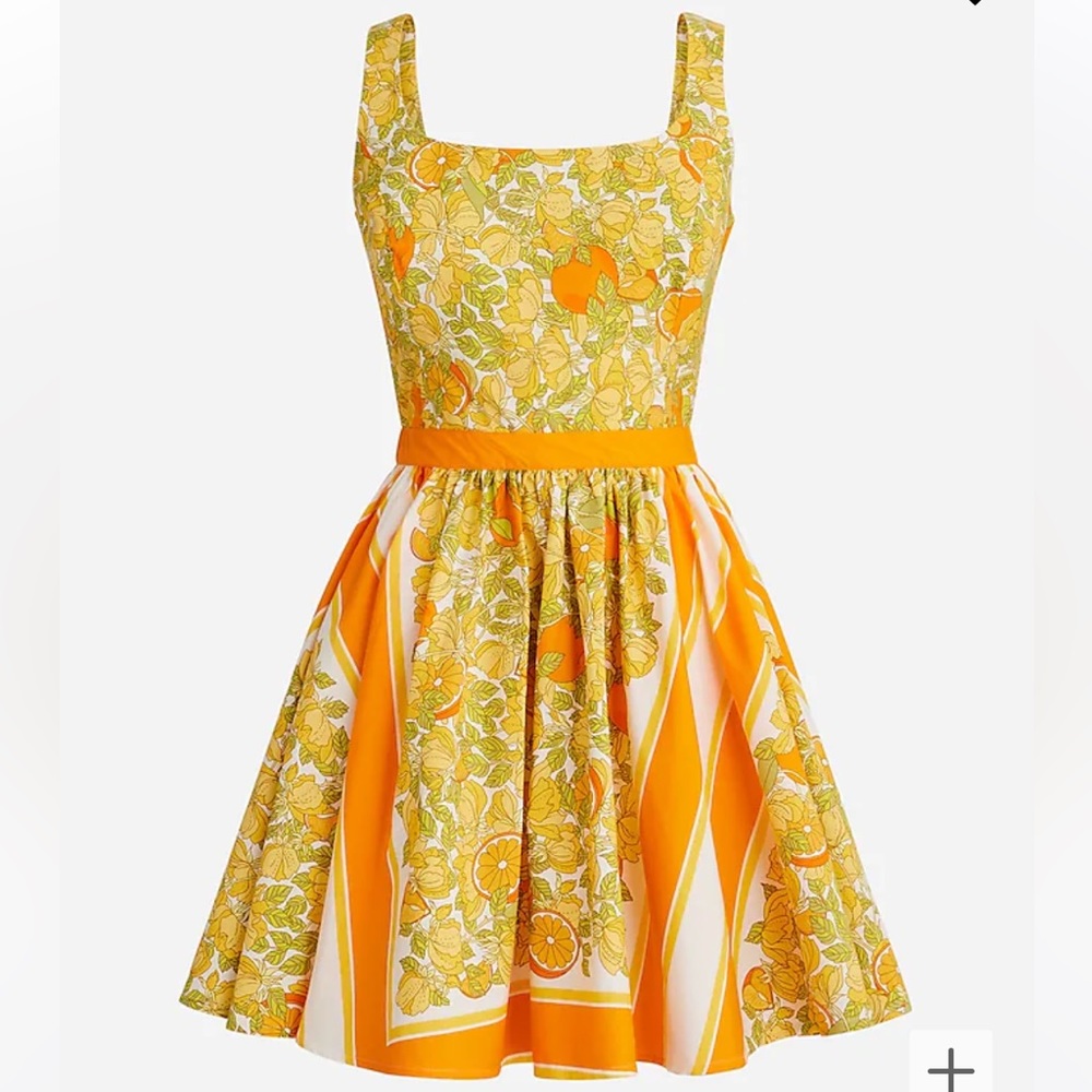 Stefania dress in limone scarf print - JCrew - sz 16